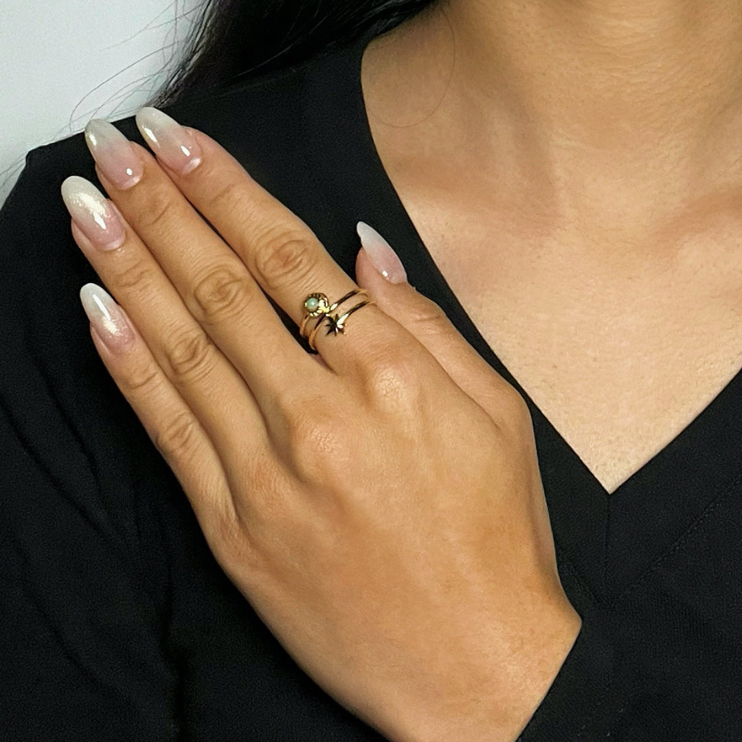 Bague Amazonite – Éclat Stellaire