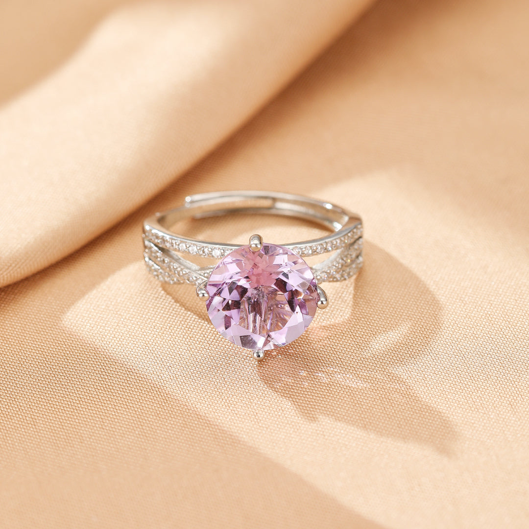 Bague Améthyste – Bonheur Céleste, Argent