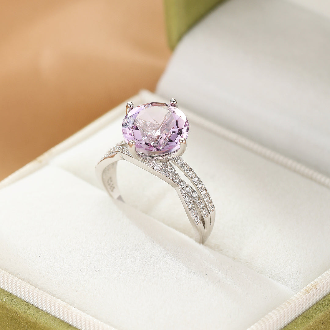 Bague Améthyste – Bonheur Céleste, Argent