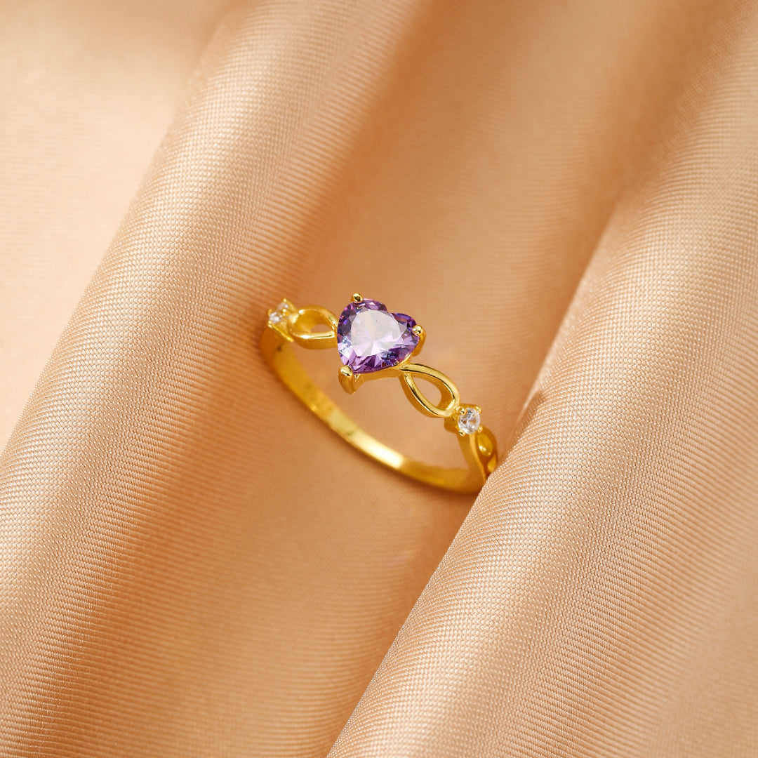 Bague Améthyste – Cœur d’Éternité, Argent
