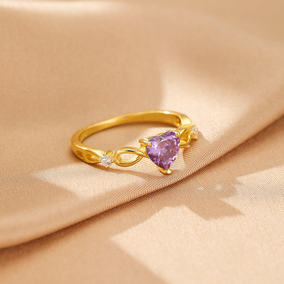 Bague Améthyste – Cœur d’Éternité, Argent