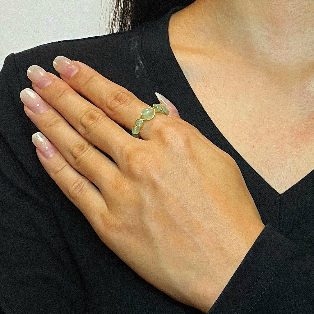 Bague Aventurine – Double Éclat