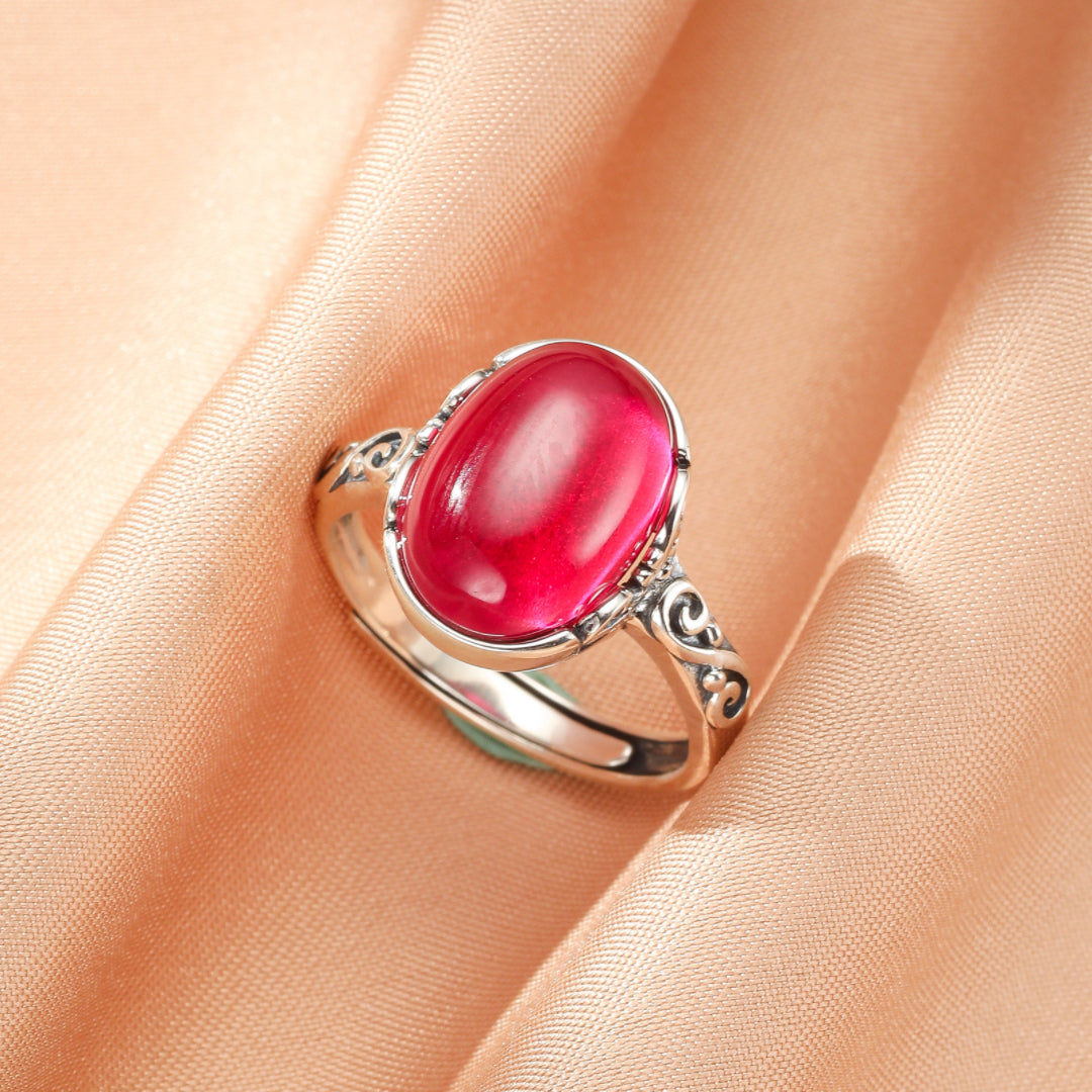 Bague Cornaline – Arabesque Royale, Argent