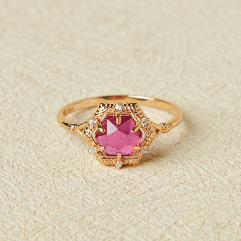 Bague Cornaline – Charme Passion, Argent Plaqué Or