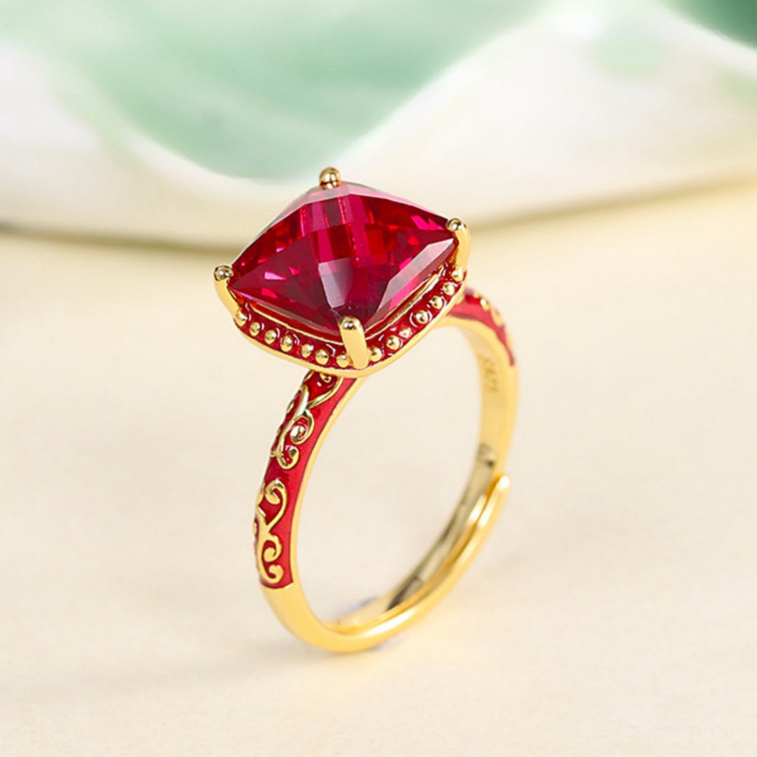 Bague Cornaline – Élégance Rétro, Argent Plaqué Or
