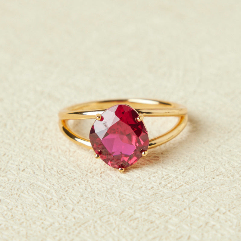 Bague Cornaline – Essence de Vie, Argent Plaqué Or