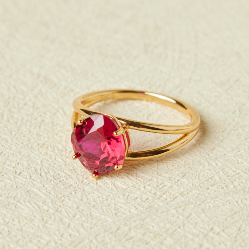 Bague Cornaline – Essence de Vie, Argent Plaqué Or