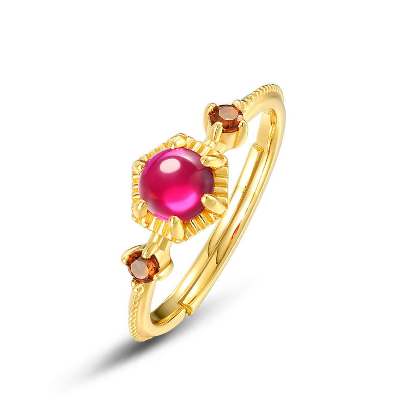 Carnelian Ring – Royal Flame, Gold Plated Silver