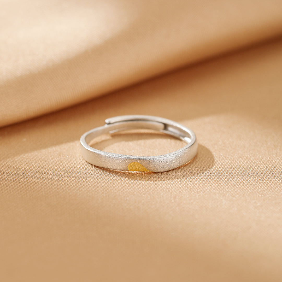 Bague Couple – Cœur Enlacé, Argent