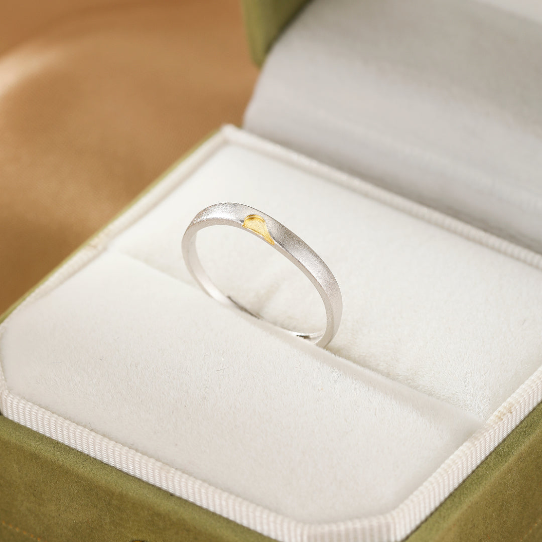 Bague Couple – Cœur Enlacé, Argent