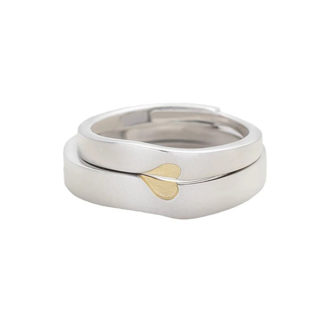 Bague Couple – Cœur Enlacé, Argent