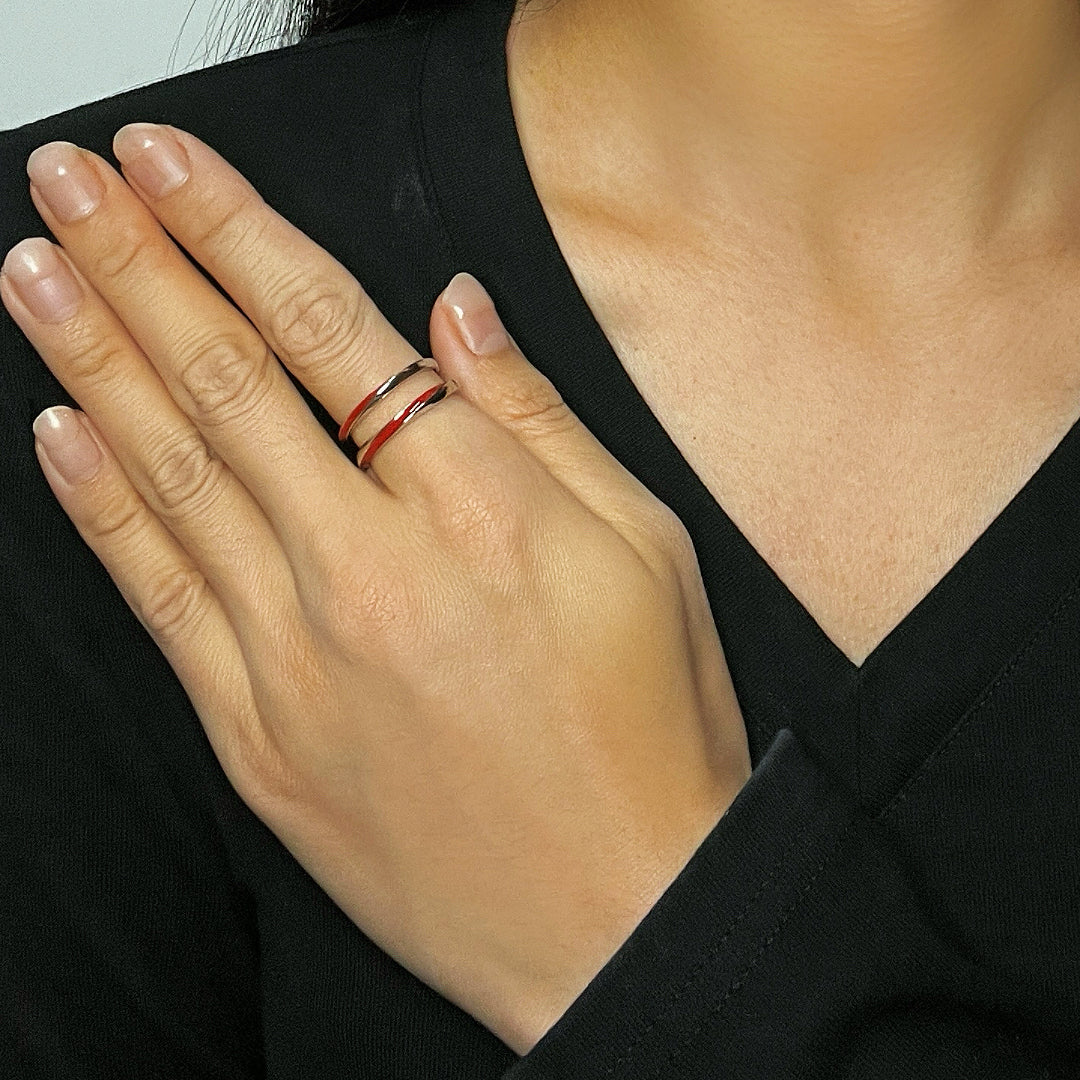 Bague Couple – Lien Ardent, Argent