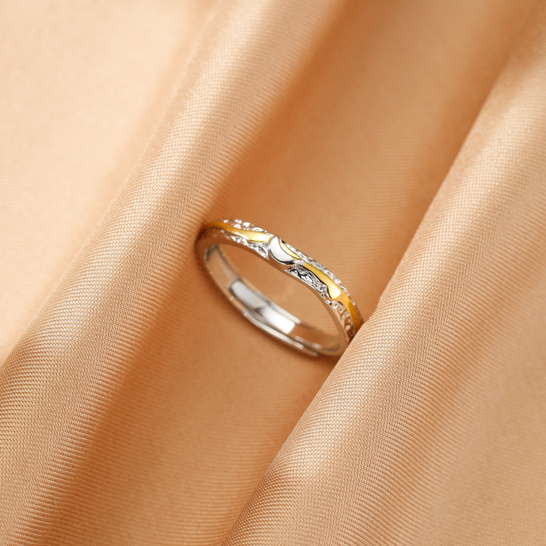 Bague Couple – Lune et Soleil, Argent S999