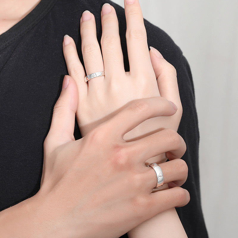 Bague Couple Six Mantras – Union Parfaite, Argent 999