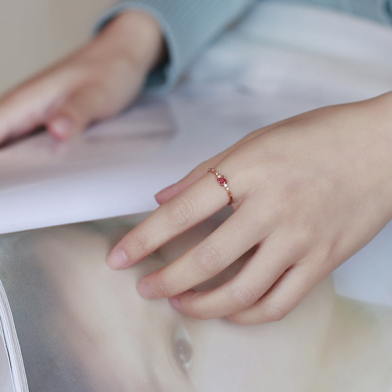 Bague Grenat – Éclat Grenatique, Argent Plaqué Or