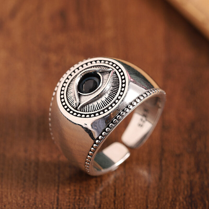 Bague Homme Mauvais Œil – Regard Ténébreux, Argent