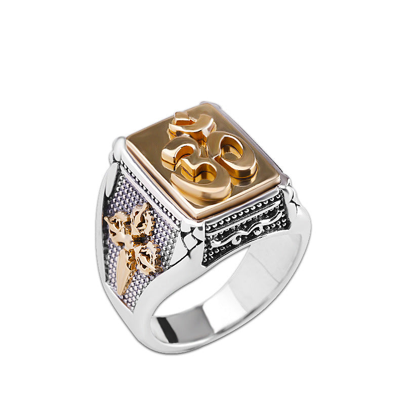 Bague Homme Six Mantras – Sagesse, Argent
