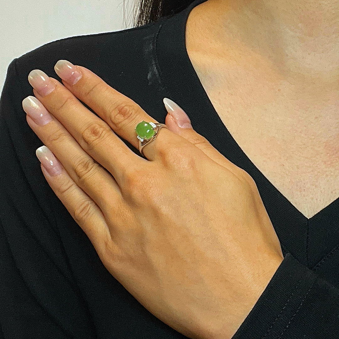 Bague Jade – Élixir de Sagesse, Argent