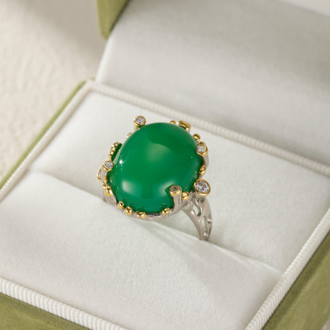Bague Jade - Zénitude Ovale, Argent