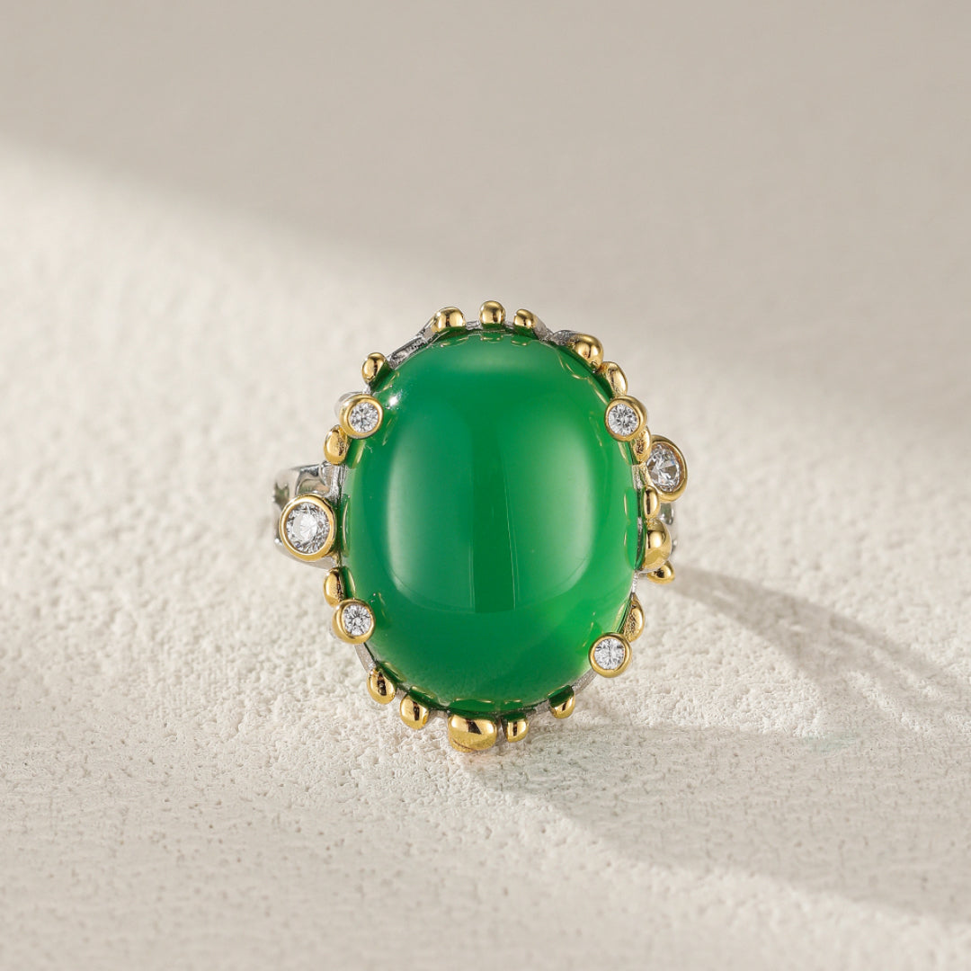Bague Jade - Zénitude Ovale, Argent