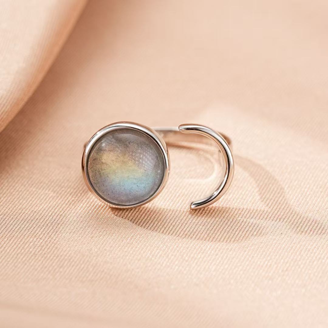 Bague Labradorite – Aura Sombre, Argent