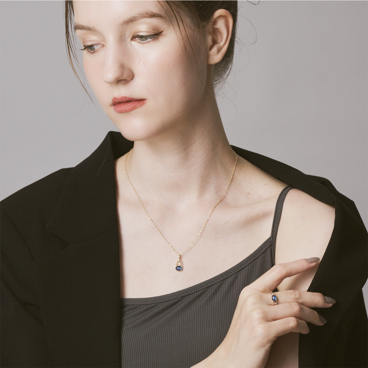 Bague Labradorite et Lapis Lazuli – Sagesse Astrale, Argent Plaqué Or