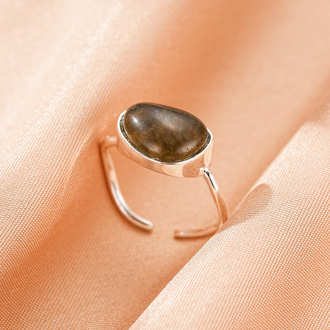 Bague Labradorite – Lueur Boréale, Argent