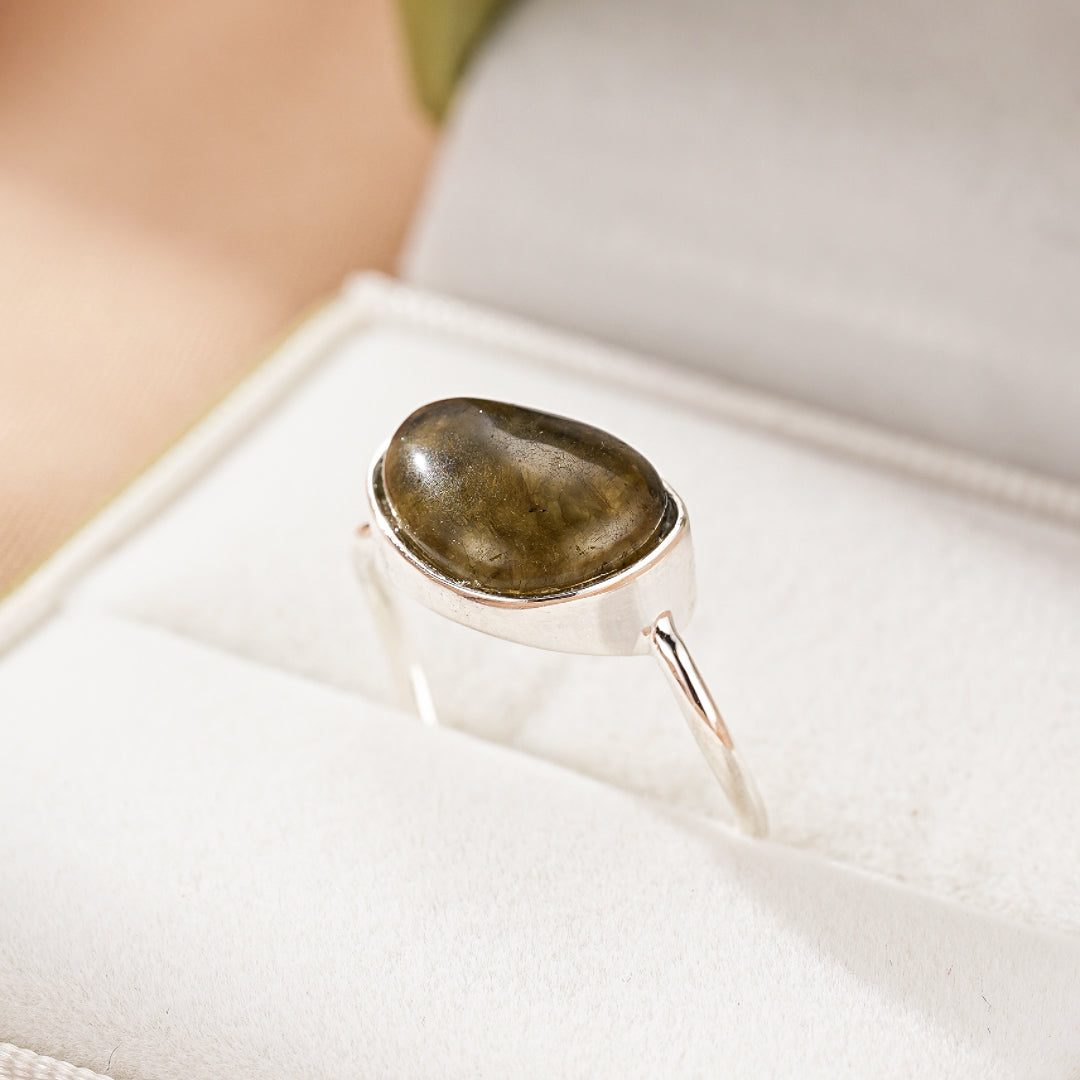 Bague Labradorite – Lueur Boréale, Argent
