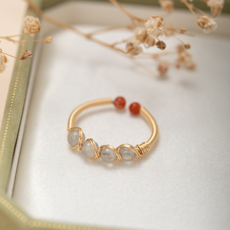 Bague Labradorite – Orée du Jour, Plaqué Or