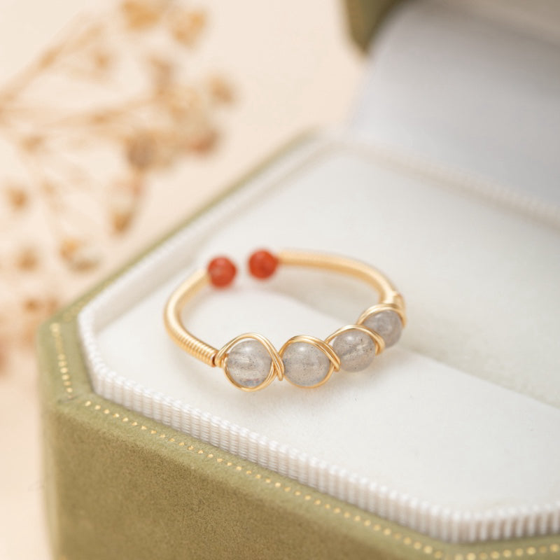 Bague Labradorite – Orée du Jour, Plaqué Or