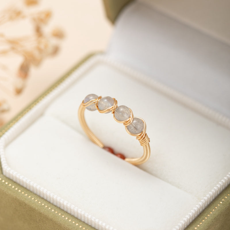 Bague Labradorite – Orée du Jour, Plaqué Or