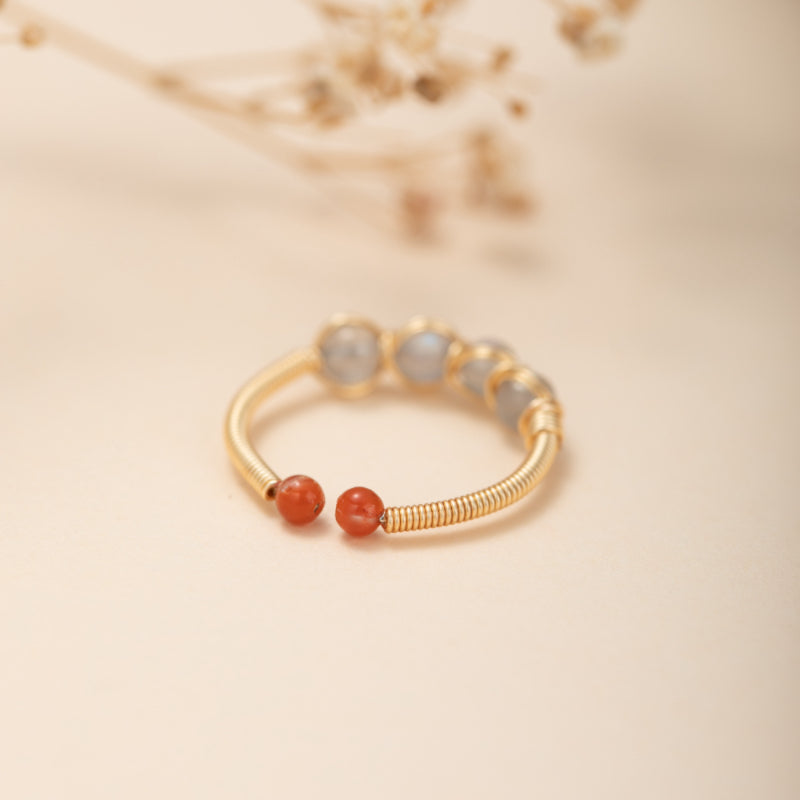 Bague Labradorite – Orée du Jour, Plaqué Or