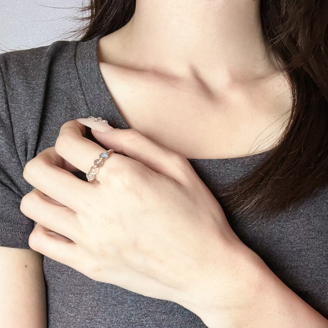 Bague Labradorite – Orée du Jour, Plaqué Or