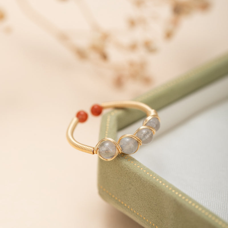 Bague Labradorite – Orée du Jour, Plaqué Or