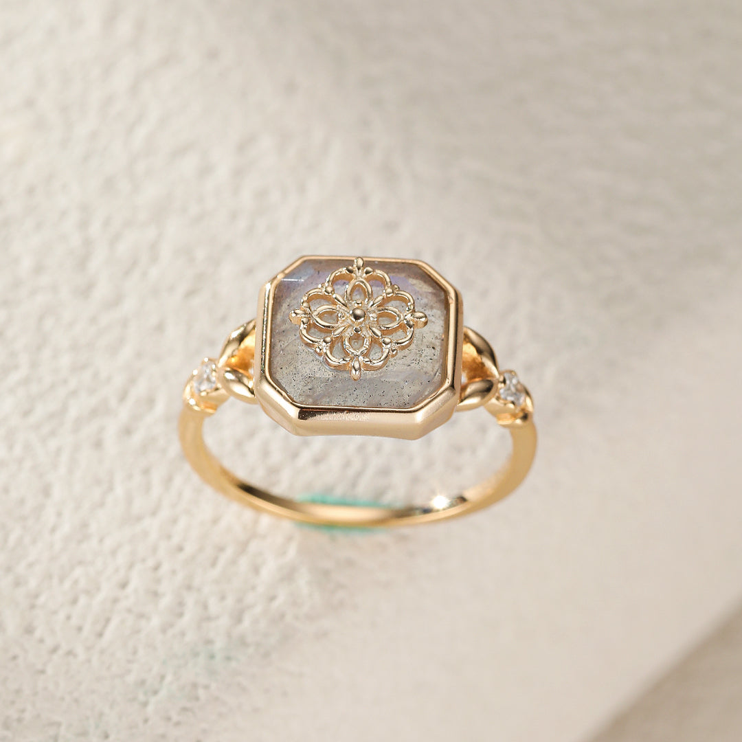 Bague Labradorite Vitalit Argent Plaqu Or