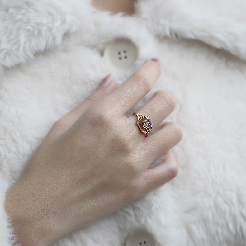 Bague Labradorite – Vitalité, Argent Plaqué Or