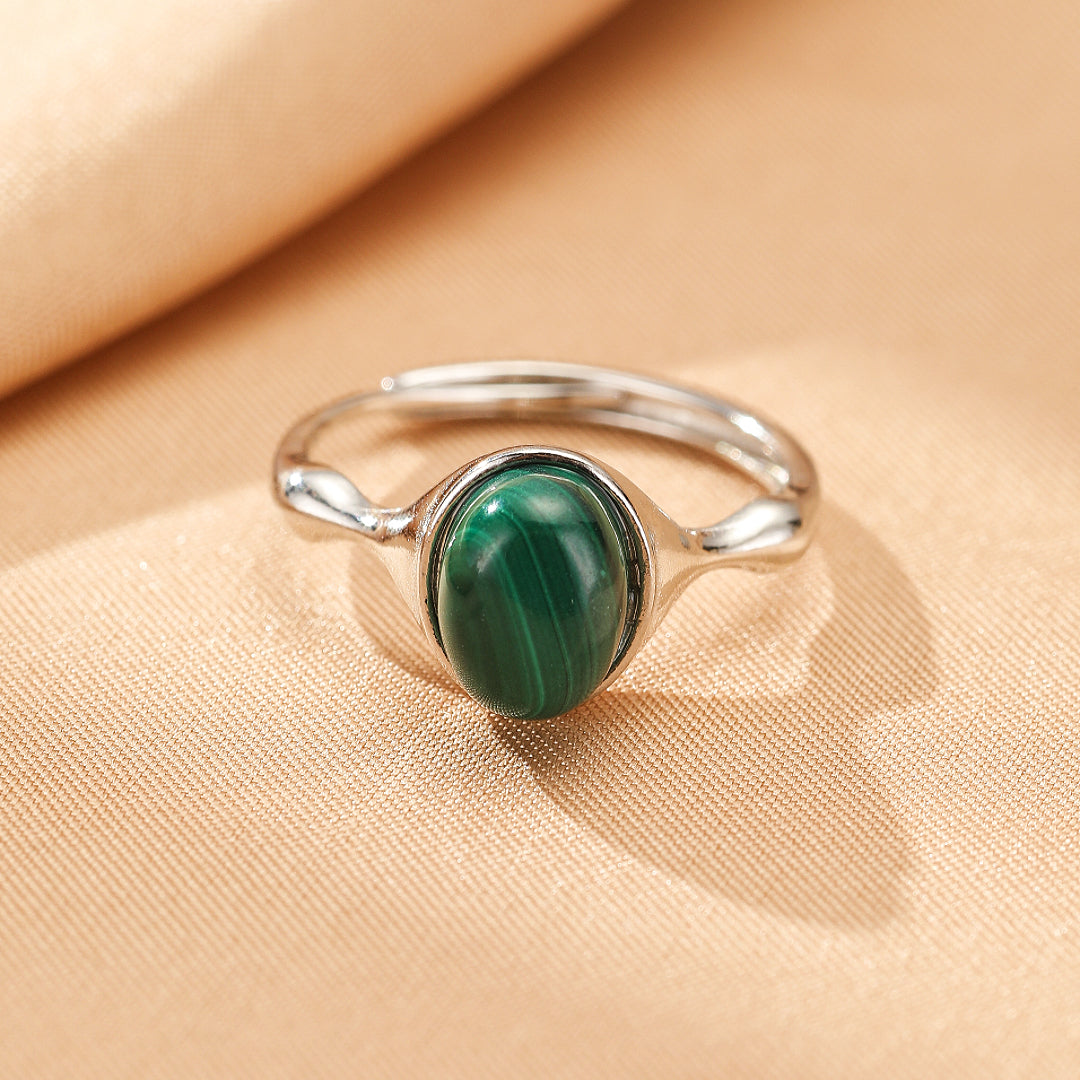 Bague Malachite – Pureté Minérale, Argent