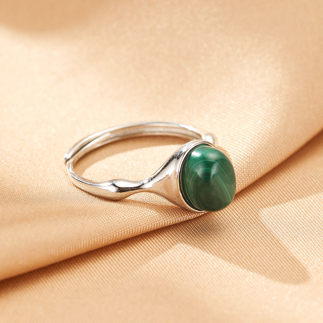 Bague Malachite – Pureté Minérale, Argent