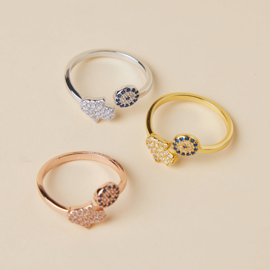 Bague Mauvais Œil – Protection, Argent