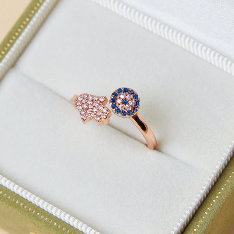 Bague Mauvais Œil – Protection, Argent