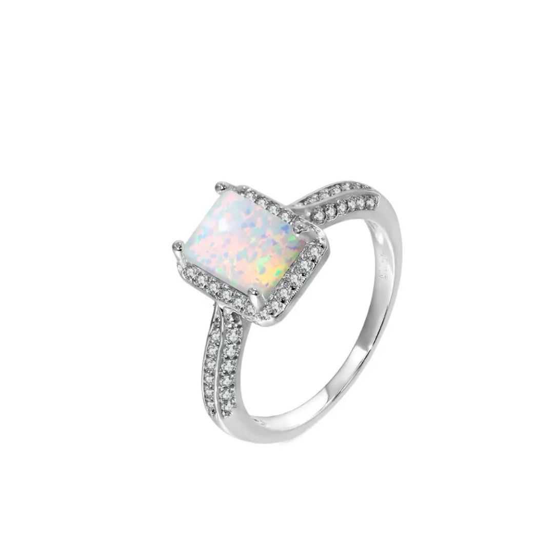 Bague Opale – Aura Royale, Argent