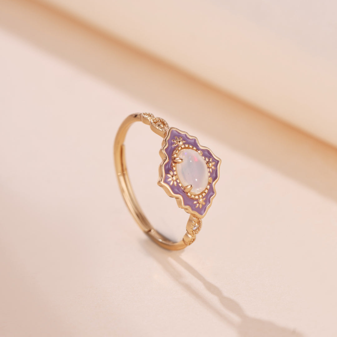 Bague Opale – Jardin des Merveilles, Argent Plaqué Or