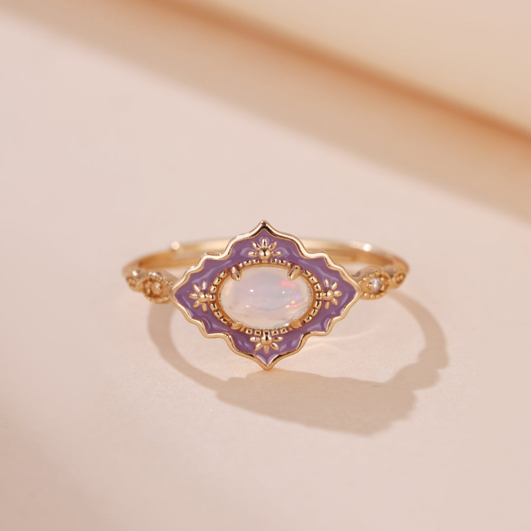 Bague Opale – Jardin des Merveilles, Argent Plaqué Or