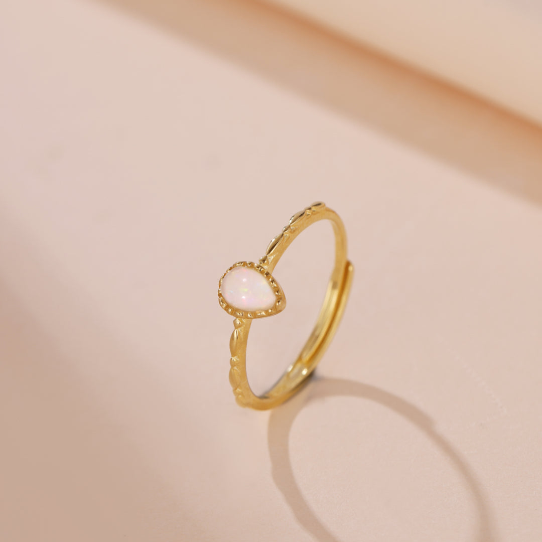 Opal Ring – Wisdom, Gold Plated Silver