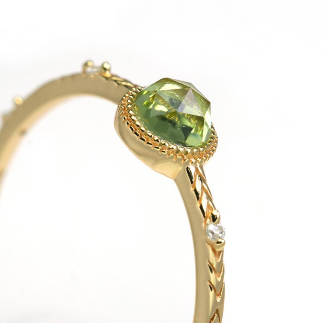Bague Péridot – Douceur, Argent Plaqué Or