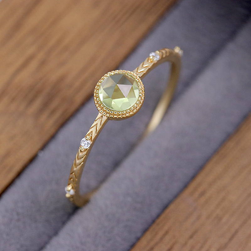 Bague Péridot – Douceur, Argent Plaqué Or