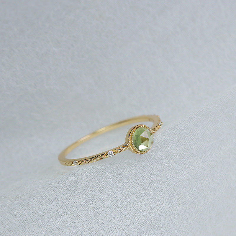 Bague Péridot – Douceur, Argent Plaqué Or