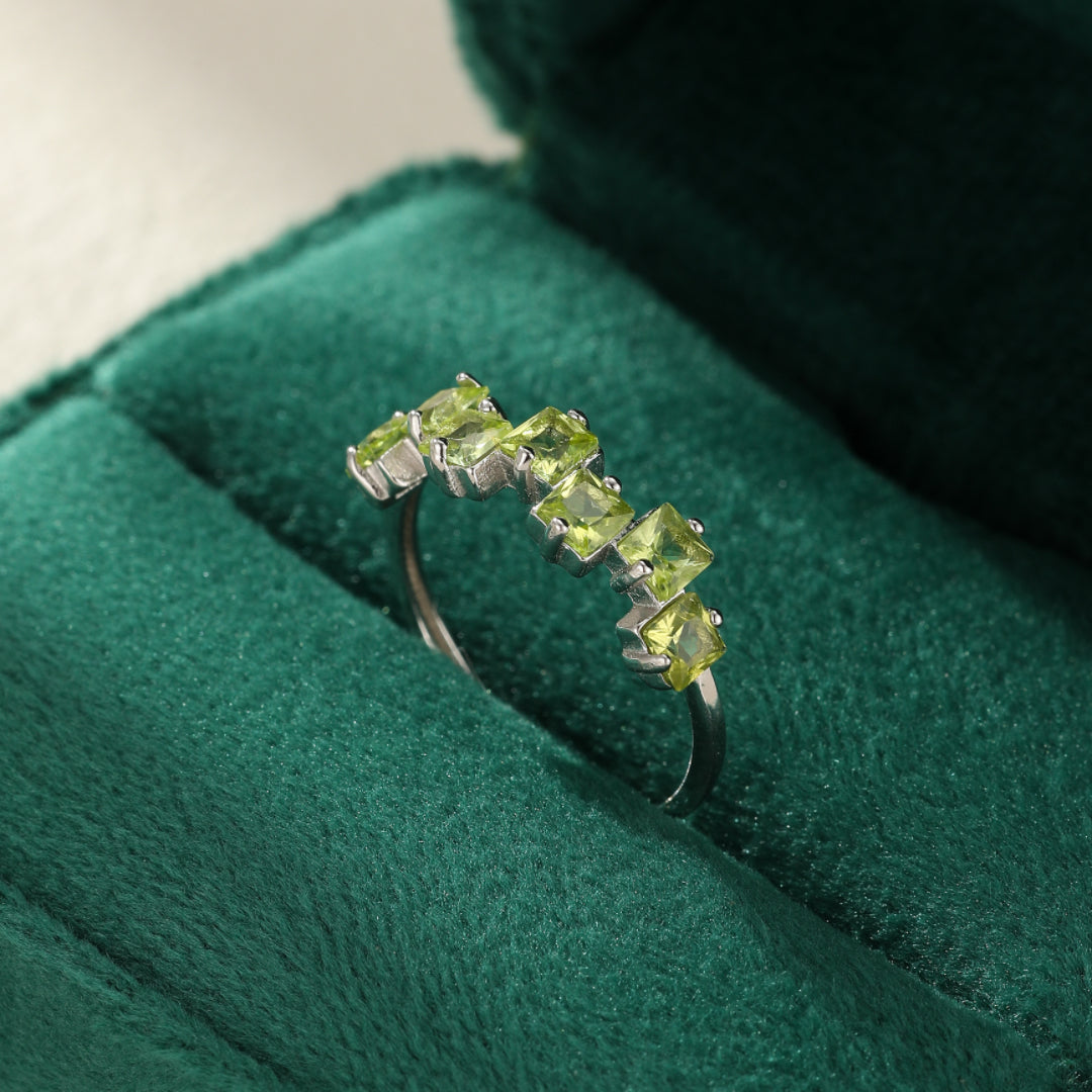 Bague Péridot – Goutte de Joie, Argent