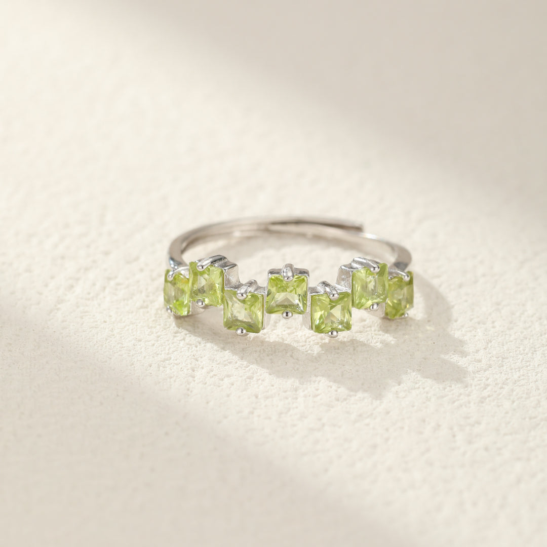 Bague Péridot – Goutte de Joie, Argent