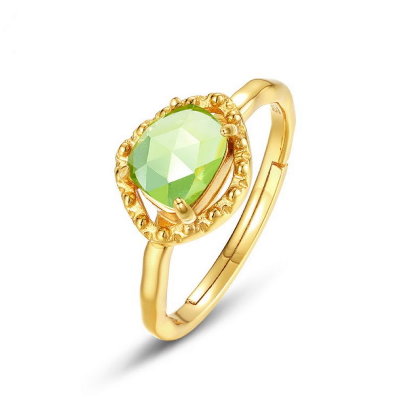 Bague Péridot – Renaissance, Argent Plaqué Or